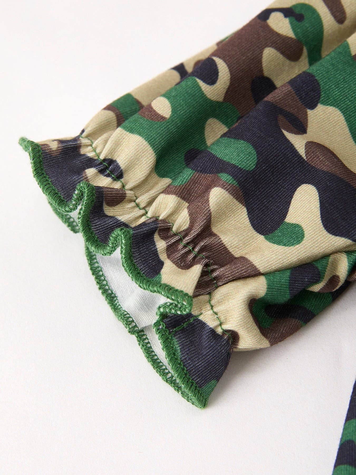Camouflage Duck Smocking Embroidery Girls Romper