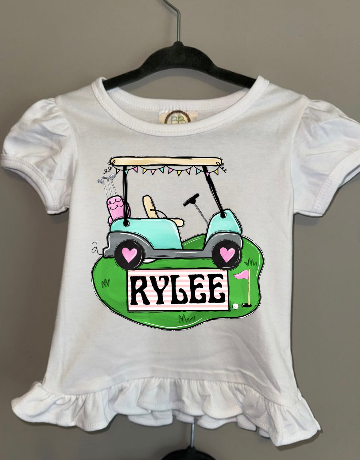 Girls Golf cart Ruffle shirt