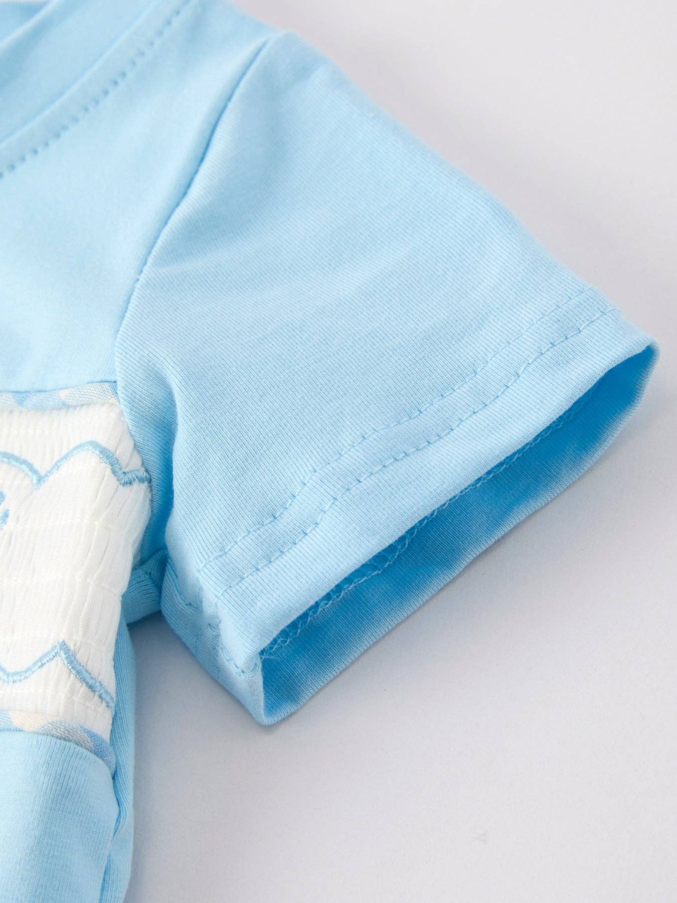 Blue Smocked Church Christ Bishop Christening Baby Boys' Romper